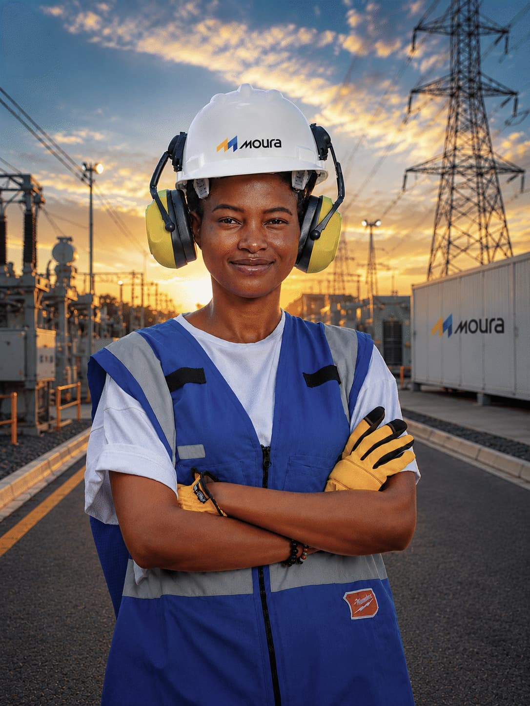 Técnico Moura em manutenção de bateria tracionária